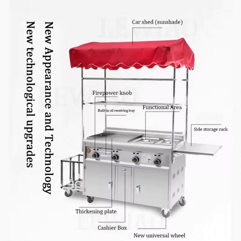 Mobile Food Cart Trailer Stain - огляд і ціна Food Snacks Catering