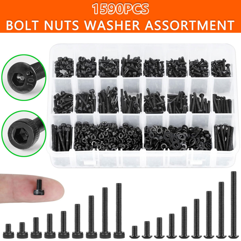 1590PCS M3 Screw Assortment Ki - огляд і ціна Nuts Mix
