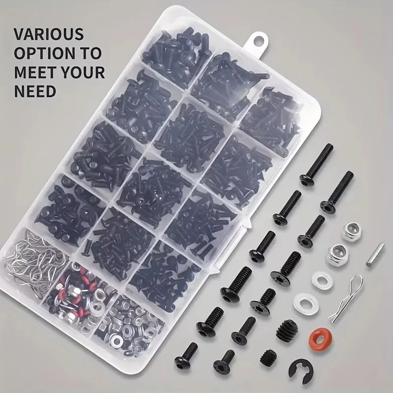 520pcs Universal RC Screw Kit  - огляд і ціна Nuts Mix