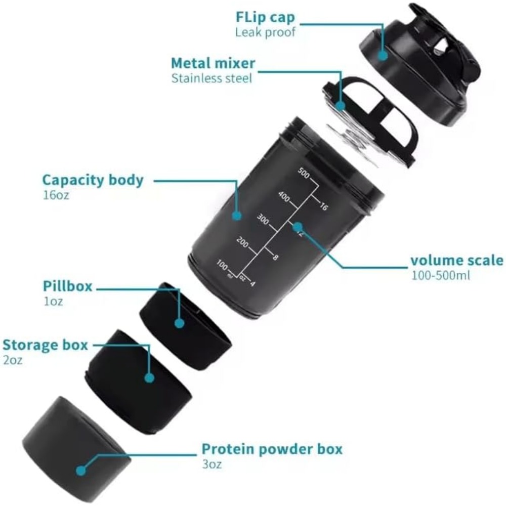 3 Layers Shaker Protein Bottle - огляд і ціна Protein Bar