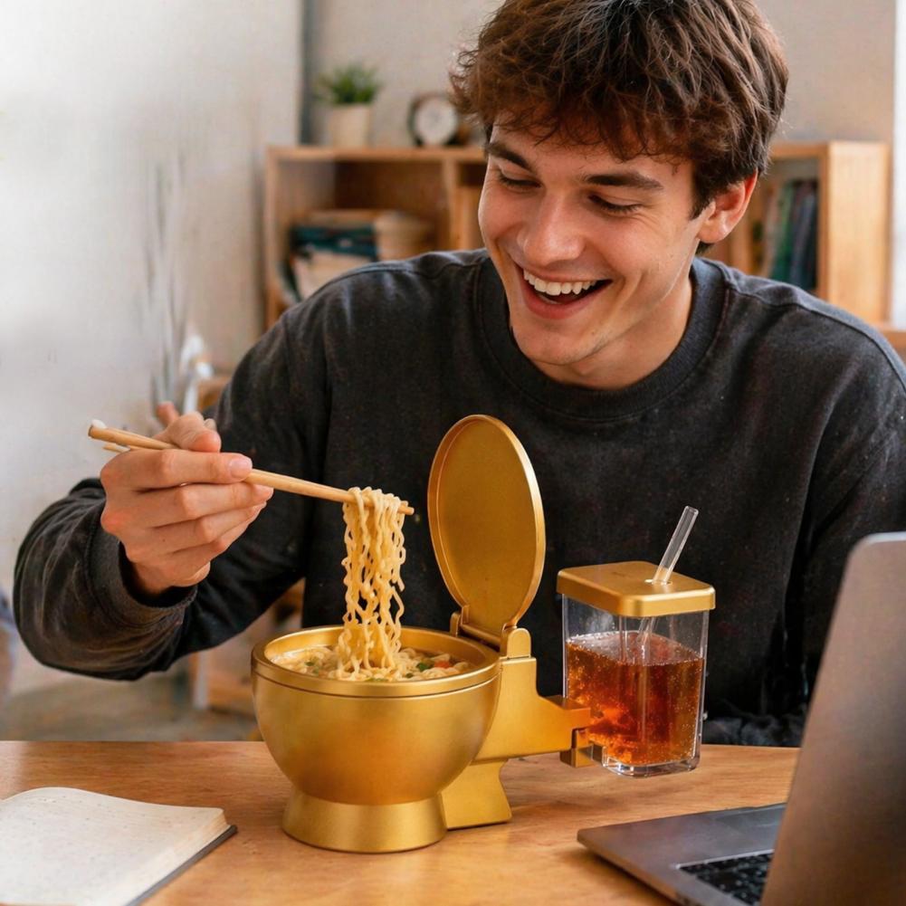 Toilet Shaped Ramen Bowl Set,  - огляд і ціна Food Snacks Drinks